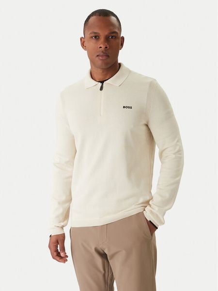 BOSS Sweter Ever-X 50551688 Écru Regular Fit. Swetry męskie Boss, m, bez wzorów, z bawełny, bez kołnierzyka, bez ramiączek. Za 679.99 zł.