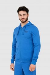 EA7 Niebieska bluza męska z kapturem. Niebieskie bluzy męskie EA7 Emporio Armani, m, bez wzorów, z kapturem. W wyprzedaży za 369.99 zł.