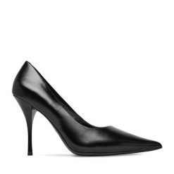 Szpilki Eva Minge. Czarne szpilki damskie Eva Minge, bez wzorów, bez obcasa, na szpilce, bez zapięcia. Za 379.99 zł.