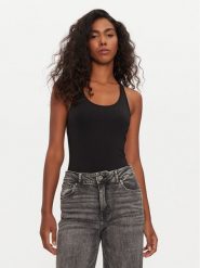 Tommy Hilfiger Body UW0UW05512 Czarny Slim Fit. Czarne body Tommy Hilfiger, bez wzorów, z syntetyku. Za 139.99 zł.