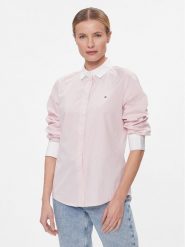 Tommy Hilfiger Koszula Fill A Fill Regular Shirt WW0WW40531 Różowy Regular Fit. Czerwone koszule damskie Tommy Hilfiger, bez wzorów, z bawełny, bez kołnierzyka, bez ramiączek. Za 839.99 zł.