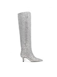 Jenny Fairy Kozaki ELEA LS6022-01 Srebrny. Szare kozaki damskie Jenny Fairy, bez wzorów, z syntetyku, bez obcasa, na szpilce, bez zapięcia. Za 249.99 zł.