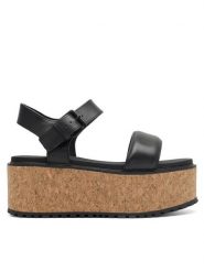 Lasocki Sandały WYL3440-3Z Czarny. Czarne sandały damskie Lasocki, bez wzorów, ze skóry, bez obcasa, na koturnie, bez zapięcia. Za 269.99 zł.