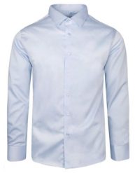 Elegancka Męska Koszula Wizytowa - VICTORIO - Błękitna, Klasyczna. Niebieskie koszule męskie Victorio, m, bez wzorów, z bawełny, eleganckie, bez kołnierzyka, bez ramiączek. Za 159.00 zł.