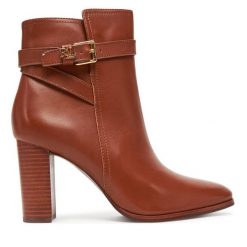 Botki LAUREN RALPH LAUREN. Brązowe botki damskie Lauren Ralph Lauren, bez wzorów, bez obcasa, na słupku, bez zapięcia. Za 1,199.00 zł.