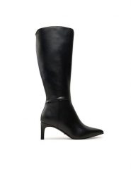 Guess Kozaki Qiale FLFQIA ELE11 Czarny. Czarne kozaki damskie Guess, z aplikacjami, ze skóry, bez obcasa, na szpilce, bez zapięcia. Za 889.99 zł.