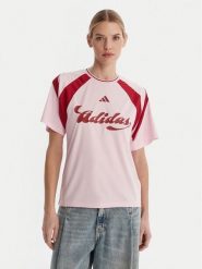 Adidas T-Shirt House Of Tiro JY7624 Różowy Regular Fit. Czerwone t-shirty damskie Adidas, l, bez wzorów, z syntetyku, bez kołnierzyka, bez ramiączek. Za 179.99 zł.
