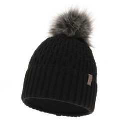 Czapka Zimowa Damska z Pomponem Czarna. Czarne czapki damskie Molly, na zimę, bez wzorów, z materiału. Za 59.00 zł.