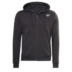 BLUZA dresowa męska REEBOK z kapturem. Czarne bluzy męskie Reebok, m, bez wzorów, z dresówki, sportowe, bez ramiączek, z kapturem. Za 229.00 zł.