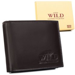 Portfel skórzany Always Wild N7-P-SCR brązowy N7-P-SCR. Brązowe portfele męskie Always Wild, bez wzorów, ze skóry. Za 37.99 zł.