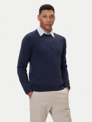 Barbour Sweter Essential Tisbury MKN0844GY12 Granatowy Regular Fit. Niebieskie swetry męskie Barbour, m, bez wzorów, z wełny, bez kołnierzyka, bez ramiączek. Za 439.99 zł.