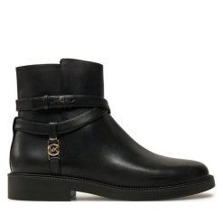 Botki MICHAEL Michael Kors. Czarne botki damskie MICHAEL Michael Kors, bez wzorów, bez obcasa, na płaskiej podeszwie, bez zapięcia. Za 769.99 zł.