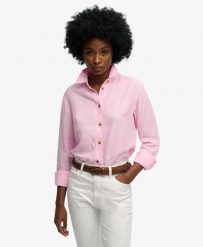 Superdry Premium lniana koszula Boyfriend. Czerwone koszule damskie Superdry, uniwersalny, bez wzorów, ze lnu, eleganckie, bez kołnierzyka, bez ramiączek. Za 387.20 zł.