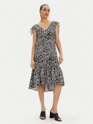 KARL LAGERFELD Sukienka letnia 241W1308 Czarny Regular Fit. Czarne sukienki damskie KARL LAGERFELD, na lato, bez wzorów, z wiskozy, bez kołnierzyka, bez ramiączek. Za 1,169.00 zł.