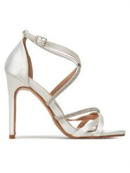 DeeZee Sandały KYM-HF-68 Écru. Sandały damskie DeeZee, bez wzorów, z materiału, bez obcasa, na szpilce, bez zapięcia. Za 139.99 zł.