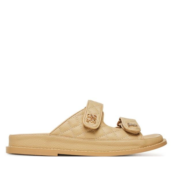 Klapki Nine West. Brązowe klapki damskie Nine West, bez wzorów, bez obcasa, bez zapięcia. Za 259.99 zł.