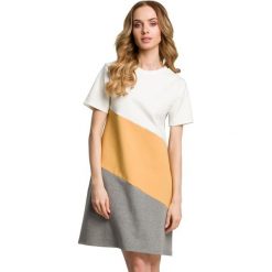 Sukienka sportowa trapezowa bawełniana w paski midi na co dzień. Sukienki damskie Sukienki.shop, na co dzień, na lato, l, bez wzorów, z bawełny, eleganckie, bez kołnierzyka, bez ramiączek, midi, dopasowane. Za 149.00 zł.