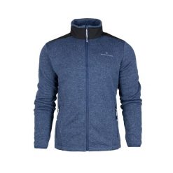 Bluza/sweter Bergson TACT. Niebieskie swetry męskie Bergson, l, bez wzorów, bez kołnierzyka, bez ramiączek. W wyprzedaży za 250.00 zł.