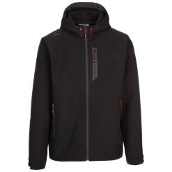 Trespass Marlon C męska kurtka softshell czarna. Czarne kurtki męskie Trespass, l, bez wzorów, z elastanu, bez kaptura, trekkingowe. Za 301.50 zł.