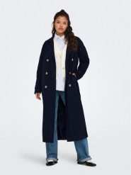 JDY Trencz Panther 15281785 Granatowy Regular Fit. Niebieskie płaszcze damskie JDY, s, bez wzorów, z syntetyku, bez kołnierzyka, bez kaptura. Za 279.99 zł.