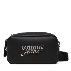 Torebka Tommy Jeans. Czarne listonoszki damskie Tommy Jeans, bez wzorów, z jeansu, bez dodatków. Za 269.99 zł.
