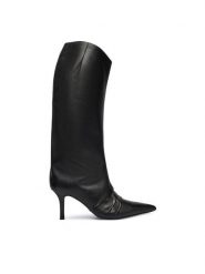 Patrizia Pepe Kozaki 2Y0037 L048 K103 Czarny. Czarne kozaki damskie Patrizia Pepe, bez wzorów, ze skóry, bez obcasa, na szpilce, bez zapięcia. Za 2,099.00 zł.