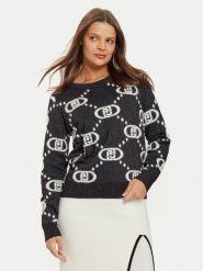 Liu Jo Sport Sweter TF4230 MA94O Czarny Regular Fit. Czarne swetry nierozpinane damskie Liu Jo Sport, l, bez wzorów, z syntetyku, sportowe, bez kołnierzyka, bez ramiączek. Za 579.99 zł.