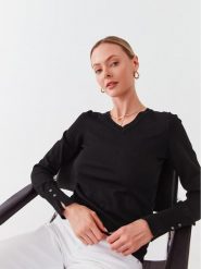 Guess Sweter W2YR31 Z2V62 Czarny Regular Fit. Czarne swetry nierozpinane damskie Guess, m, z aplikacjami, z wiskozy, bez kołnierzyka, bez ramiączek. Za 222.14 zł.