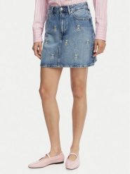 Tommy Hilfiger Spódnica jeansowa TH Crest Embroidery WW0WW50623 Niebieski Regular Fit. Niebieskie spódnice damskie Tommy Hilfiger, bez wzorów, z bawełny. Za 529.99 zł.