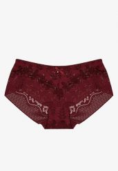 Bordowe Majtki o Kroju Fig z Koronką i Kokardą Paririda. Czerwone majtki damskie Born2be, z koronki. Za 4.99 zł.