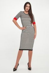 Sukienka w paski ELISABETTA FRANCHI. Sukienki damskie Elisabetta Franchi, bez wzorów, bez kołnierzyka, bez ramiączek. Za 1,959.00 zł.