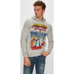 Wrangler - Bluza. Szare bluzy męskie Wrangler, l, bez wzorów, z bawełny, z kapturem. W wyprzedaży za 229.90 zł.