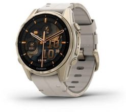Smartwatch Garmin Garmin Fenix 8 3,3 cm (1.3") AMOLED 43 mm Cyfrowy 416 x 416 px Ekran dotykowy Złoto Wi-Fi GPS. Żółte, cyfrowe zegarki smartwatch Garmin, bez wzorów. Za 4,799.45 zł.