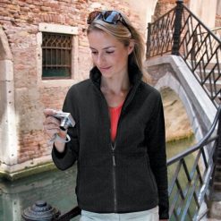 Damska Kurtka La Femme® High Grade Micropleece (490 GSM). Czarne kurtki sportowe damskie RESULT, na zimę, l, bez wzorów, z materiału, bez ramiączek, bez kaptura, trekkingowe. Za 116.99 zł.