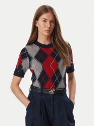 Tommy Hilfiger Sweter WW0WW52313 Kolorowy Regular Fit. Swetry nierozpinane damskie Tommy Hilfiger, l, bez wzorów, z bawełny, bez kołnierzyka, bez ramiączek. Za 529.99 zł.