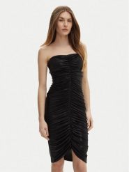 NORMA KAMALI Sukienka koktajlowa ST3243LMD89001 Czarny Slim Fit. Czarne sukienki damskie Norma Kamali, s, bez wzorów, z syntetyku, wizytowe, bez kołnierzyka, bez ramiączek. Za 779.99 zł.