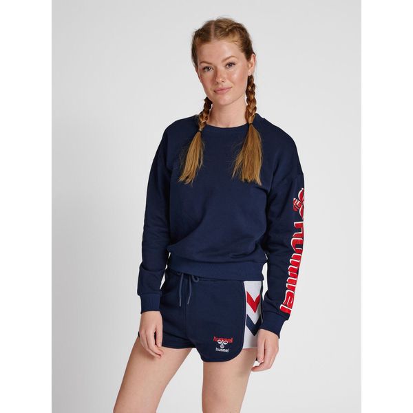 Bluza damska Hummel IC Kim. Niebieskie bluzy damskie Hummel, s, bez wzorów, z bawełny, klasyczne, bez ramiączek, bez kaptura. Za 188.55 zł.