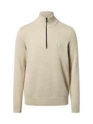 BOSS Orange sweter z dzianiny z kaszmirem - Kanobix Mężczyźni Bawełna beżowy, XXL. Brązowe swetry męskie BOSS Orange, m, bez wzorów, z bawełny, bez kołnierzyka, bez ramiączek. Za 379.95 zł.