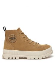 Palladium Trapery 74353-252-M Brązowy. Brązowe buty zimowe męskie Palladium, bez wzorów, ze skóry, bez obcasa, bez zapięcia. Za 429.99 zł.