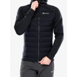 Kurtka hybrydowa męska Montane Composite Hoodie. Czarne kurtki męskie Montane, m, bez wzorów, z puchu, sportowe, bez kaptura. Za 802.99 zł.