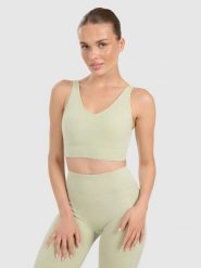 4F Biustonosz do jogi i pilatesu ze średnim wsparciem damski - zielony XS/S. Zielone bielizna sportowa damska 4F, l, bez wzorów, z gumy. Za 119.99 zł.