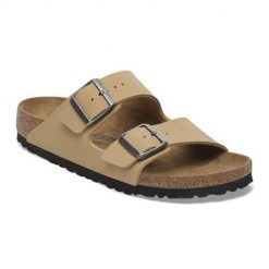 Klapki damskie Birkenstock Arizona. Brązowe klapki damskie Birkenstock, na lato, bez wzorów, z materiału, bez obcasa, bez zapięcia. Za 577.00 zł.
