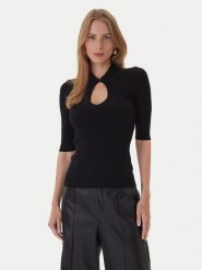 KAOS Sweter RI1NT053 0001 Czarny Regular Fit. Czarne swetry nierozpinane damskie KAOS, s, bez wzorów, z syntetyku, bez kołnierzyka, bez ramiączek. Za 389.99 zł.