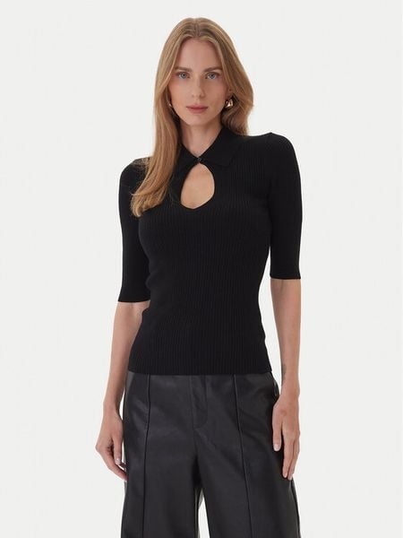 KAOS Sweter RI1NT053 0001 Czarny Regular Fit. Czarne swetry nierozpinane damskie KAOS, s, bez wzorów, z syntetyku, bez kołnierzyka, bez ramiączek. Za 259.99 zł.