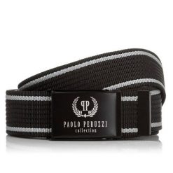 Pasek parciany PAOLO PERUZZI PW-10-95 cm czarny. Czarne paski męskie Paolo Peruzzi, z materiału. Za 34.99 zł.