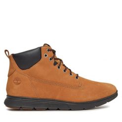 Trzewiki Timberland. Żółte botki męskie Timberland, bez wzorów, bez obcasa, bez zapięcia. Za 649.99 zł.