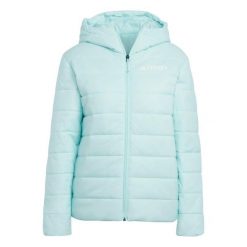 Damska kurtka z kapturem adidas Terrex Multi Essentials 2. Niebieskie kurtki sportowe damskie Adidas, m, bez wzorów, z puchu, bez ramiączek, z kapturem, trekkingowe, ClimaWarm (Adidas). Za 363.50 zł.