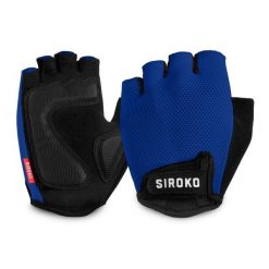 Rękawiczki rowerowe Kolarstwo Siroko Aero Dark Blue. Niebieskie rękawiczki męskie SIROKO, bez wzorów, z nylonu. W wyprzedaży za 84.00 zł.