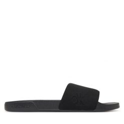 Klapki Calvin Klein. Czarne klapki męskie Calvin Klein, bez wzorów, bez zapięcia. Za 169.99 zł.