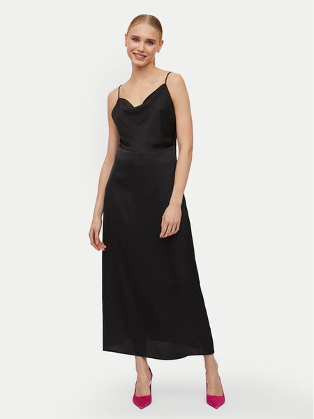 Vila Sukienka koktajlowa Ravenna 14085601 Czarny Regular Fit. Czarne sukienki damskie Vila, bez wzorów, z syntetyku, wizytowe, bez kołnierzyka, bez ramiączek. Za 89.99 zł.